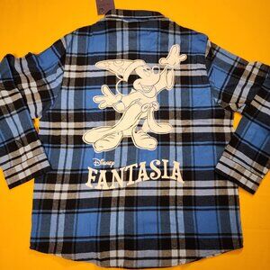 Cakeworthy Disney Fantasia Flannel Sorcerer's Apprentice Blue Unisex XLarge NEW